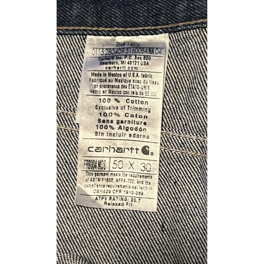 Carhartt FR Flame Resistant Jeans Mens 50x30 Blue Relaxed Fit Work FRB004 MOS - Picture 10 of 13